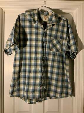 RedHead Brand Co. Blue and Green Plaid Short Sleeve Button Down Shirt Size 2XL